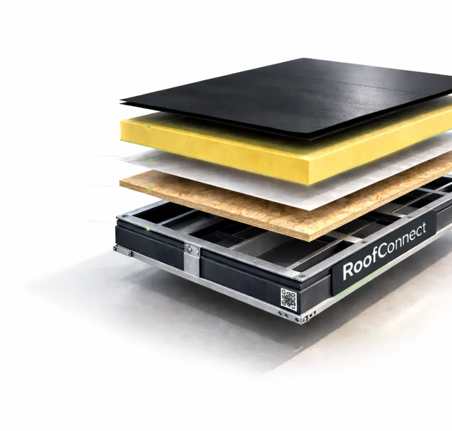 Opbouw RoofConnect paneel exploded view platte daken